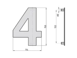 Online BASI HN 160, Dekorativ siffra, Stål, Antracit, 114 mm, 150 mm, 192 g Adresskyltar & Husnummer
