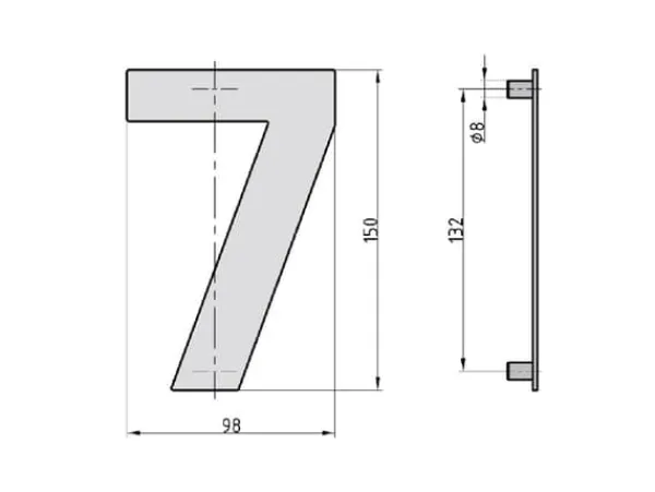 Discount BASI HN 160, Dekorativ siffra, Stål, Antracit, 98 mm, 150 mm, 155 g Adresskyltar & Husnummer