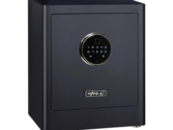 Outlet BASI mySafe Premium 350, Fristående kassaskåp, Svart, Elektronisk, Kod, Fingeravtrycksläsare, 1 galler, Batteri, AA Kassaskåp