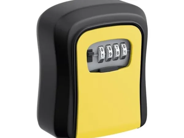 Discount BASI SSZ 200, Väggkassaskåp, Svart, Gul, Kombinationslås, Gjuten aluminium, Vägg, nyckel Kassaskåp