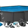 Basic Pool Oval 490 x 360 x 120 cm, Anthracite Grey 15.900 L