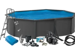 Basic Pool Oval 490 x 360 x 120 cm, Anthracite Grey 15.900 L