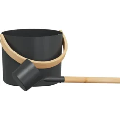 vidaXL Bastubucket-set 2 pcs Svart 8.5 x 8 x 4.5 cm Aluminium
