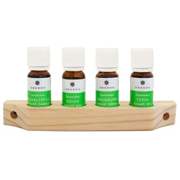 Bastudoft Emendo 4 X 10 ml med Träställning Bastu
