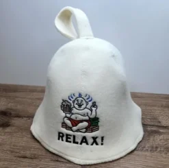 Discount Bastukeps av naturlig ullfilt med humoristisk design för avkoppling för banya och jacuzzi Bastu