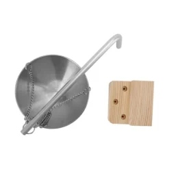 Bastukopp i rostfritt stål, hängande aromaterapioljakopp med träkloss för basturum, storlek 12 cm Bastu