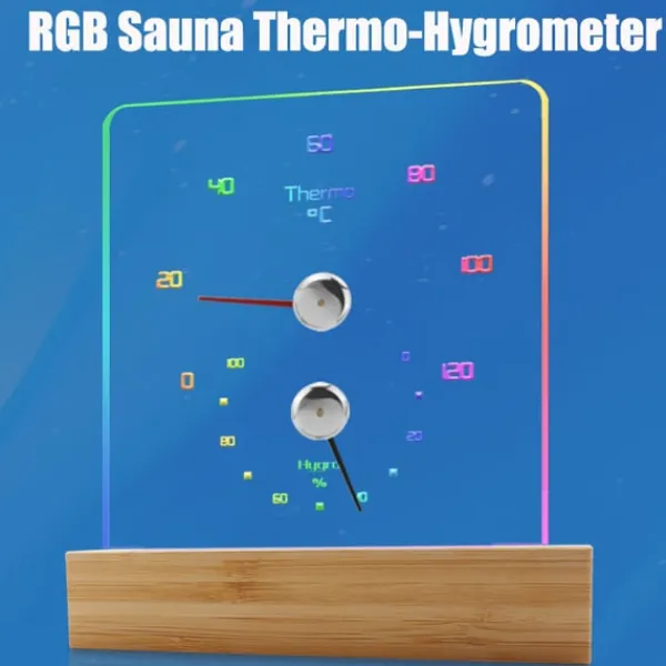 Discount Bastutermometer Hygrometer med RGB-ljus Bastu