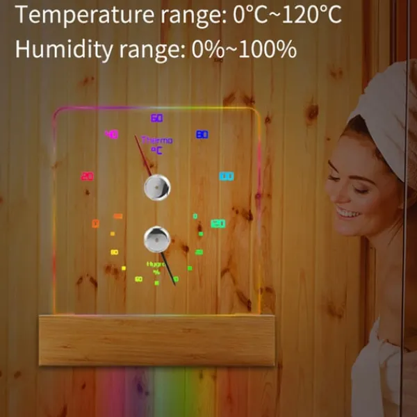 Discount Bastutermometer Hygrometer med RGB-ljus Bastu