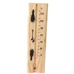 Bastutermometer RENTO i trä med vätskegradering