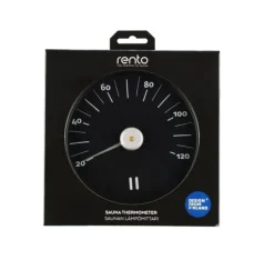 Bastutermometer RENTO SVART, D15x2cm