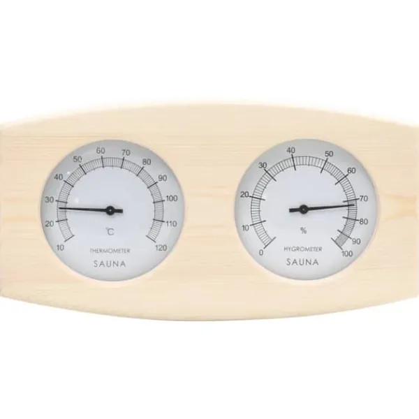 Bastutillbehör - Living 2-i-1 Bastutermometer & hygrometer sandur set massiv furu