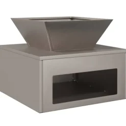 New BellaFurn Eldstad i Cortenstål - Stabil & Mobil Utomhuseldstad | Storlek: 50x50x40 cm | Färg: Rostbrun Öppna Spisar