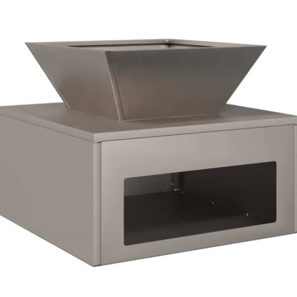 New BellaFurn Eldstad i Cortenstål - Stabil & Mobil Utomhuseldstad | Storlek: 50x50x40 cm | Färg: Rostbrun Öppna Spisar