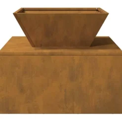 New BellaFurn Eldstad i Cortenstål - Stabil & Mobil Utomhuseldstad | Storlek: 50x50x40 cm | Färg: Rostbrun Öppna Spisar