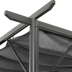 Bersåer, spaljéer & pergolor - Living Pergola med infällbart tak antracit 3x3 m stål 180 g/m²
