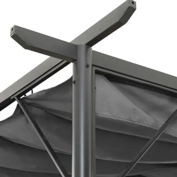 Bersåer, spaljéer & pergolor - Living Pergola med infällbart tak antracit 3x3 m stål 180 g/m²