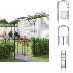 Best Bersåer, spaljéer & pergolor - Living Trädgårdsbåge med grind svart 108x45x235 cm stål Valvbågar, Spaljéer, Bersåer & Pergolor