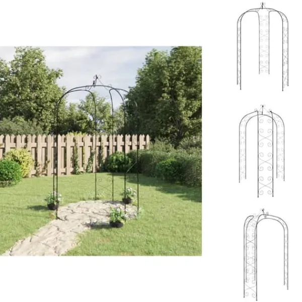 Outlet Bersåer, spaljéer & pergolor - Living Rosenbåge svart Ø180x255 cm stål Valvbågar, Spaljéer, Bersåer & Pergolor