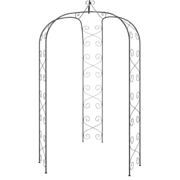 Outlet Bersåer, spaljéer & pergolor - Living Rosenbåge svart Ø180x255 cm stål Valvbågar, Spaljéer, Bersåer & Pergolor