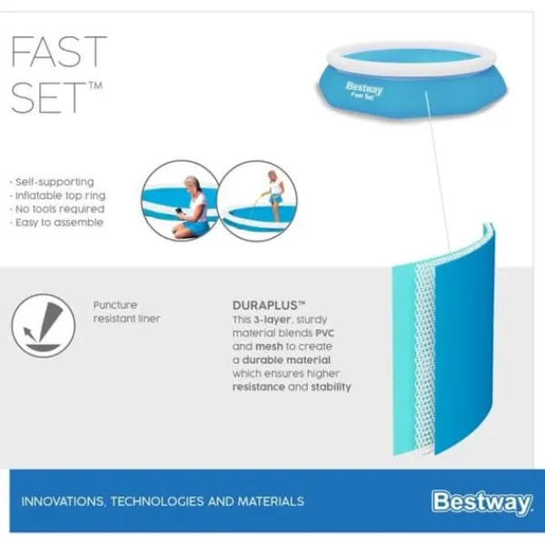 Hot självbärande rund pool Fast Set 305 x 66 cm med filtrering Pooler