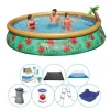 Discount Fast Set Paradise Flowers Rund 457x84 cm - 8-delad - Swimming Pool Deal Pooler