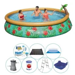Discount Fast Set Paradise Flowers Rund 457x84 cm - 8-delad - Swimming Pool Deal Pooler