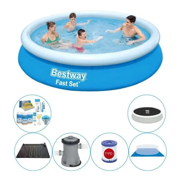 Sale Fast Set Rund 366x76 cm - Kombinationserbjudande för pool Pooler