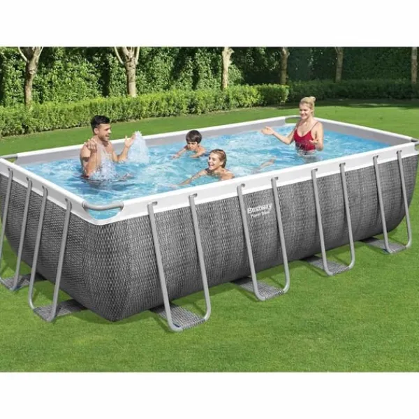 Best Pool Power Steel med tillbehör rektangulär 488x244x122 cm Pooler