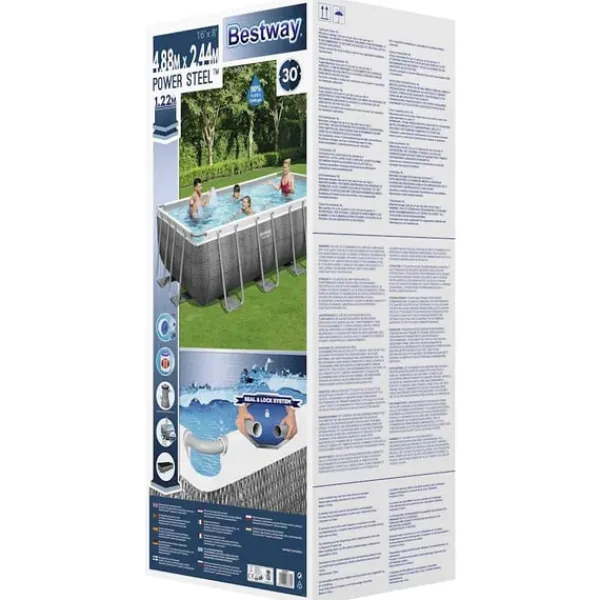 Best Pool Power Steel med tillbehör rektangulär 488x244x122 cm Pooler