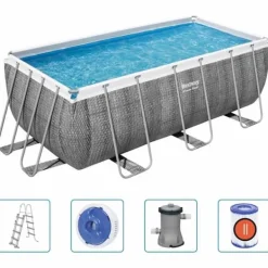 Pool Power Steel rektangulär 412x201x122 cm Pooler