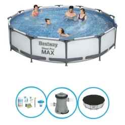 Clearance Pool Steel Pro MAX - Poolpaket - 366x76 cm Pooler