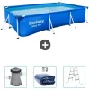 Discount Rectangular Steel Pro Swimming Pool - 300 x 201 x 66 cm - Blå - Ingår Tillbehör CB47 Pooler