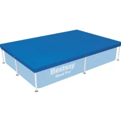 Bestway Rectangular Steel Pro Swimming Pool - 221 x 150 x 43 cm - Blå - Ingår Tillbehör CB1