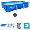 Discount Rectangular Steel Pro Swimming Pool - 300 x 201 x 66 cm - Blå - Ingår Tillbehör CB2 Pooler