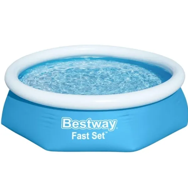 Bestway Round Uppblåsbar Fast Set Pool - 244 x 61 cm - Blå - Inklusive Tillbehör - CB11