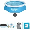 Hot Round Uppblåsbar Fast Set Pool - 244 x 61 cm - Blå - Ingår Tillbehör CB2 Pooler