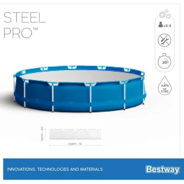 Bestway Steel Pro Frame Pool 366 x 76 cm m. pump