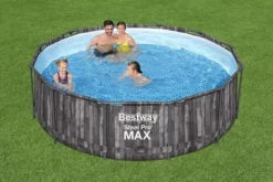 New Steel Pro MAX Frame Pool 366x100cm Stone m/pump, stege Pooler