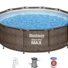 Bestway Steel Pro MAX Frame Pool 366x100cm Rattan m/pump, stege