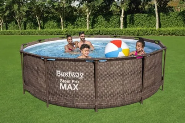 Bestway Steel Pro MAX Frame Pool 366x100cm Rattan m/pump, stege