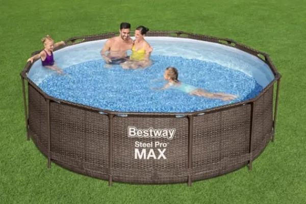 Bestway Steel Pro MAX Frame Pool 366x100cm Rattan m/pump, stege