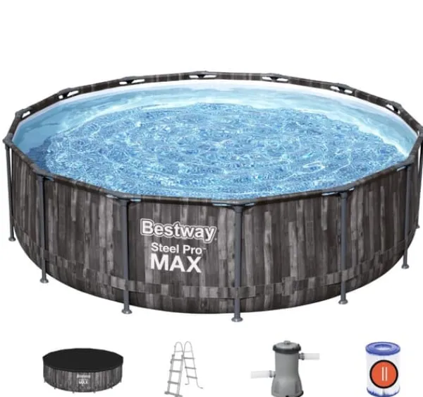 New Steel Pro MAX Frame Pool 427 x 107cm m/pump, stege - Ny modell! Pooler
