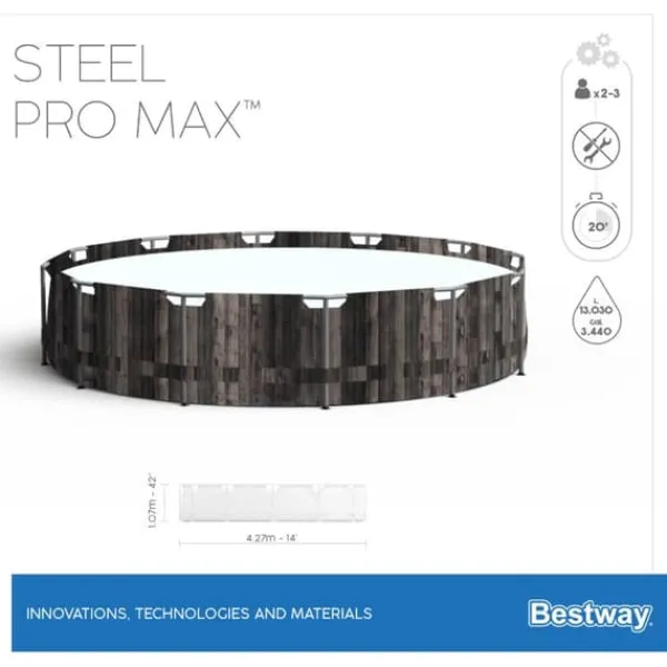 New Steel Pro MAX Frame Pool 427 x 107cm m/pump, stege - Ny modell! Pooler
