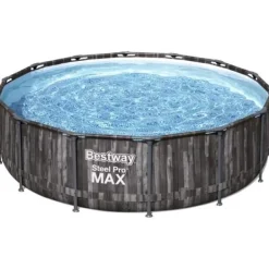 Steel Pro Max™ Tubular Above Ground Pool Kit - 427 x 107 cm - Rund (Levereras med filtreringspump, stege) Pooler