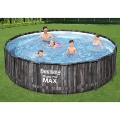 Steel Pro Max™ Tubular Above Ground Pool Kit - 427 x 107 cm - Rund (Levereras med filtreringspump, stege) Pooler