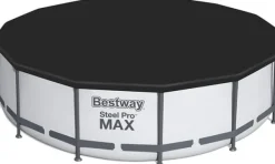 Viking Choice Bestway Steel Pro Max 549x122 cm Rund poolset över mark med pump, stege och lock - Arktisk grå