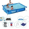 Outlet Steel Pro rektangulär 221x150x43 cm - 9-delad - Smart Swimming Pool Deal Pooler