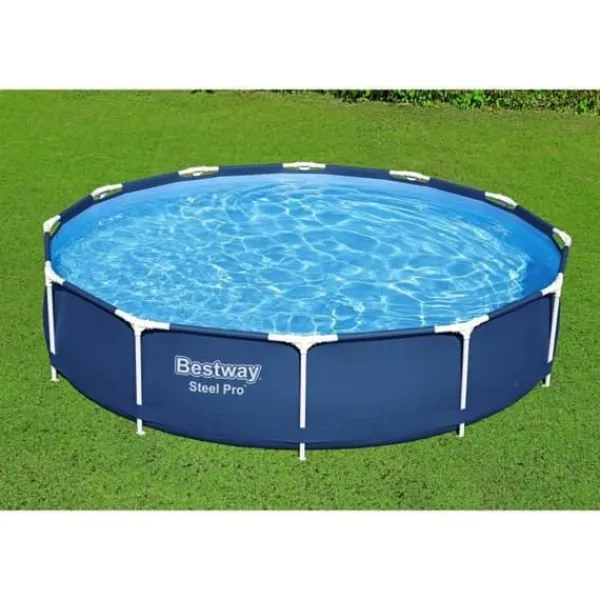 Bestway Steel Pro Tubular Above Ground Pool Kit 366 x 76 cm - Rund (levereras med filtreringspump och patron)