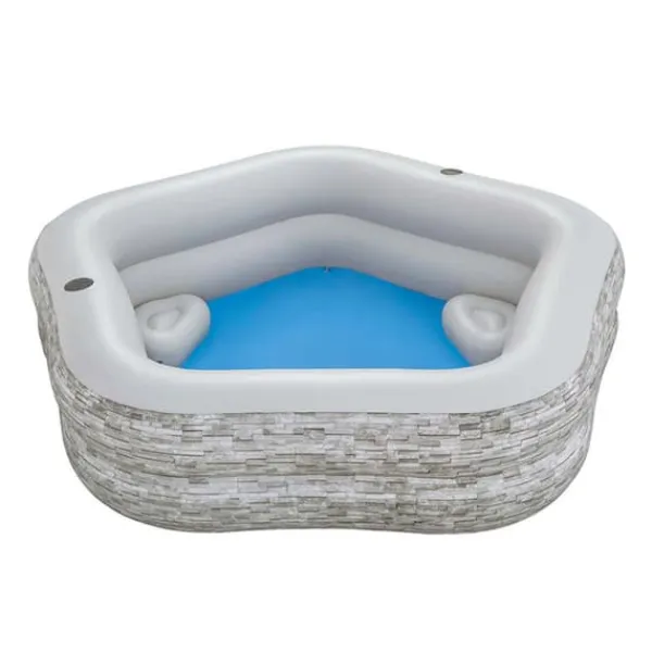 Bestway Uppblåsbar familjepool 213x206x53 cm +6 År Trädgård 54423