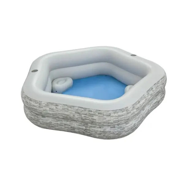 Bestway Uppblåsbar familjepool 213x206x53 cm +6 År Trädgård 54423